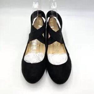 Jessica Simpson JS Mandayss Black Microsuede Ballet Flats Size 10M